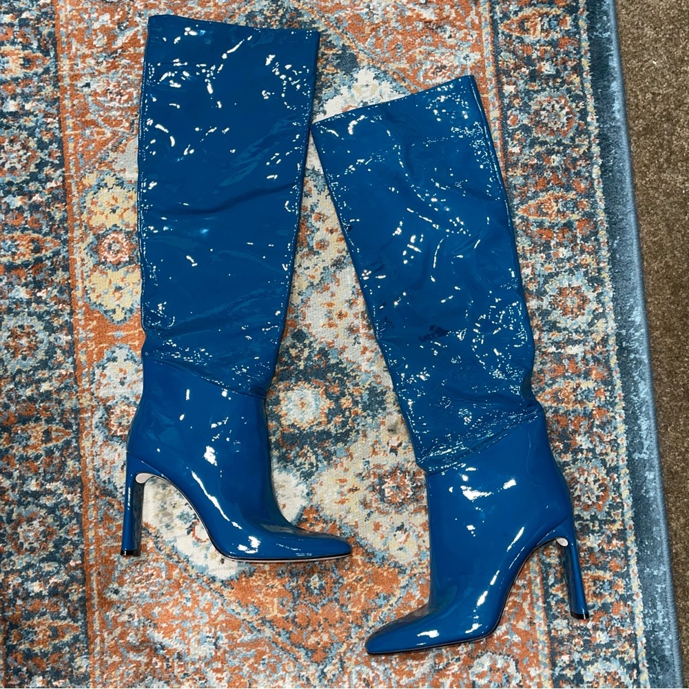 Tamara Mellon | Legacy Over The Knee Teal Blue Boots Size: 41.5 - Picture 4 of 12
